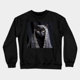 Elegant Black British Shorthair Cat Crewneck Sweatshirt